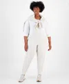 Id Ideology Plus Size Ottoman Jogger Pants, Created For Macy's In Light Sand Heather