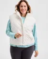 Id Ideology Plus Size Relaxed Zip-front Sherpa Vest, Macy's Exclusive In Black