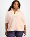 Id Ideology Plus Size Sherpa Jacket, Created For Macy's In Rose Tint