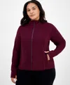 Id Ideology Plus Size Soft Flex Solid Full-zip Jacket, Created For Macy's