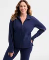 Id Ideology Women's Studio Full-zip Jacket, Exclusively At Macy's In Blue