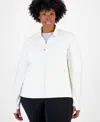 Id Ideology Plus Size Soft Flex Solid Full-zip Jacket, Created For Macy's In Tofu