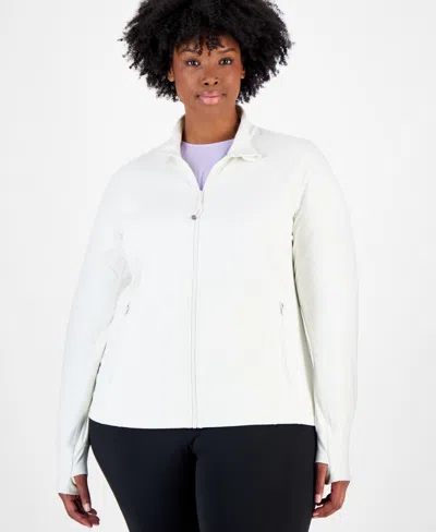 Id Ideology Plus Size Soft Flex Solid Full-zip Jacket, Created For Macy's In Tofu