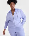 Id Ideology Plus Size Soft Touch Full-zip Hoodie, Exclusively At Macy's In Thistle Down