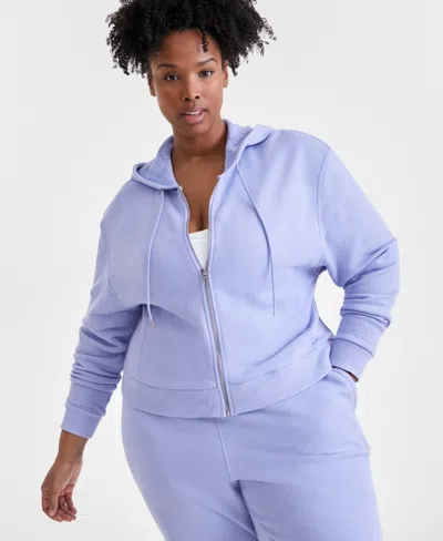 Id Ideology Plus Size Soft Touch Full-zip Hoodie, Exclusively At Macy's In Thistle Down