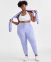 ID IDEOLOGY PLUS SIZE SOFT-TOUCH KNIT ANKLE JOGGERS, EXCLUSIVELY AT MACY'S