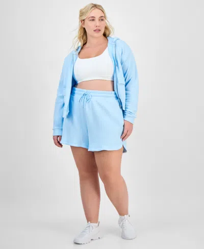 Id Ideology Plus Size Solid-color Knit Pull-on Shorts, Exclusively At Macy's