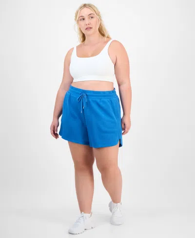 Id Ideology Plus Size Solid-color Knit Pull-on Shorts, Exclusively At Macy's