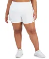 ID IDEOLOGY PLUS SIZE SOLID ELASTIC-BACK WOVEN RUNNING SHORTS, CREATED FOR MACY'S
