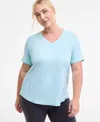 Id Ideology Plus Size Solid Essentials Active Tee, Created For Macy's