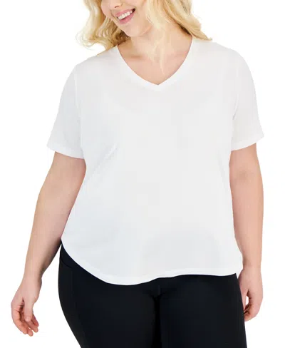 Id Ideology Plus Size Solid Essentials Active Tee, Created For Macy's In Bright White