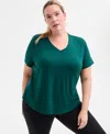 Id Ideology Plus Size Solid Essentials Active Tee, Created For Macy's In Green