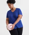 ID IDEOLOGY PLUS SIZE SOLID ESSENTIALS ACTIVE TEE, CREATED FOR MACY'S