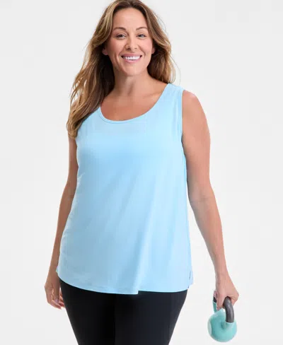 Id Ideology Plus Size Solid Essentials Crewneck Tank Top, Created For Macy's