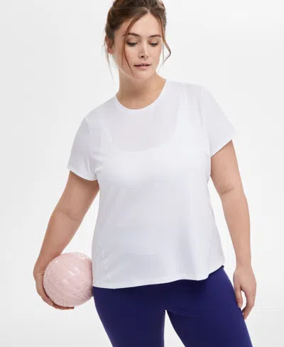 Id Ideology Plus Size Super-soft Short-sleeve Tee, Exclusively At Macy'saq In Bright White