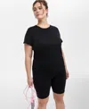 Id Ideology Plus Size Super-soft Short-sleeve Tee, Exclusively At Macy'saq In Deep Black