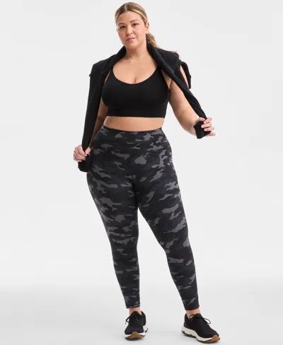 ID IDEOLOGY PLUS SIZE URBAN CAMO PRINT COMPRESSION LEGGINGS, EXCLUSIVELY AT MACY'S