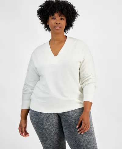 Id Ideology Plus Size V-neck Fleece Sweatshirt, Created For Macy's