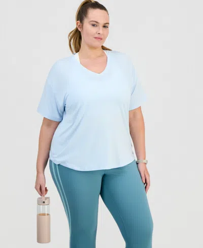 Id Ideology Plus Size V-neck Performance Tee, Macy's Exclusive In Blue