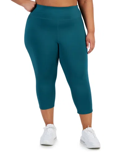 Id Ideology Plus Size Women's Solid 7/8 Cropped Leggings, Created For Macy's In Sequoia
