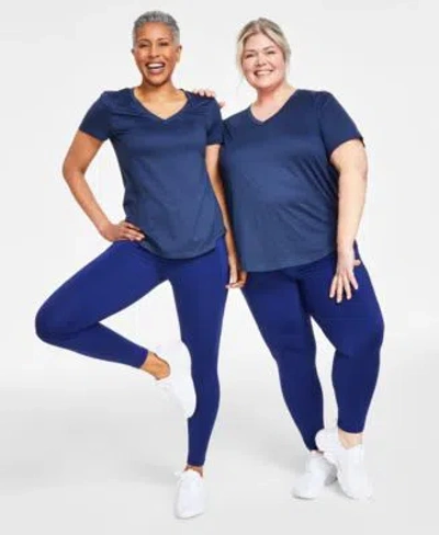 Id Ideology T Shirt Leggings Regular Plus Size Created For Macys In Skysail Blue
