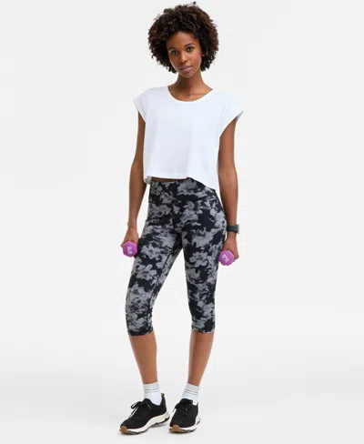 Id Ideology Women's Abstract Printed Soft Cropped Leggings, Exclusively At Macy's