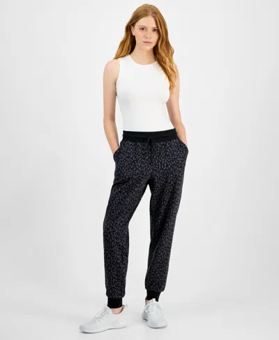 Id Ideology Women's Animal-print Jogger Pants, Macy's Exclusive In Black