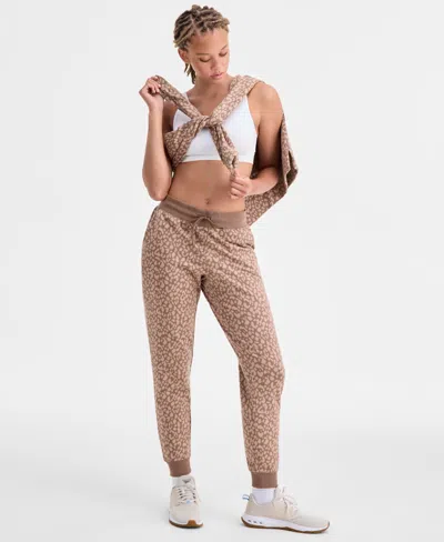 Id Ideology Women's Animal-print Jogger Pants, Macy's Exclusive In Brown