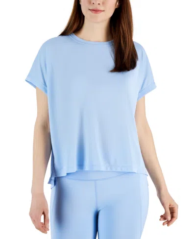 Id Ideology Women's Birdseye-mesh Dolman-sleeve Top, Created For Macy's In Skysail Blue