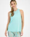 Id Ideology Women's Birdseye Mesh Racerback Tank Top, Created For Macy's In Ocean Sigh