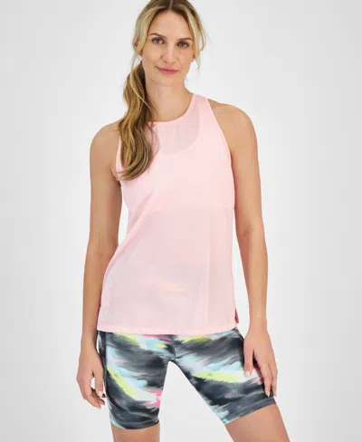 Id Ideology Women's Birdseye Mesh Racerback Tank Top, Created For Macy's In Pink Icing