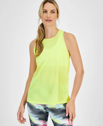 Id Ideology Women's Birdseye Mesh Racerback Tank Top, Created For Macy's In Sunflower Petal