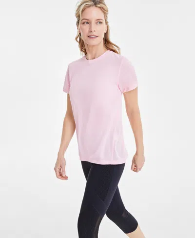 Id Ideology Women's Birdseye Mesh Short-sleeve T-shirt, Created For Macy's In Pink Icing