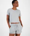Id Ideology Women's Boxy Short-sleeve T-shirt, Created For Macy's In Grey Hthr