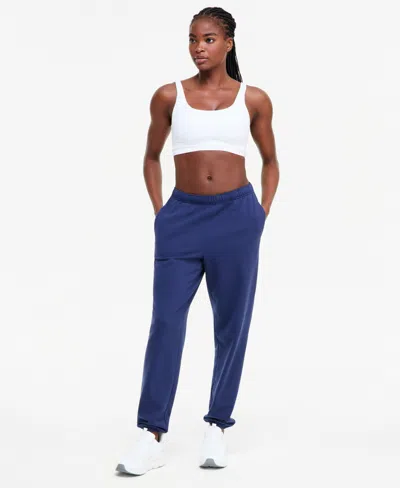 Id Ideology Women's Boyfriend Fleece Jogger Pants, Macy's Exclusive In Blue
