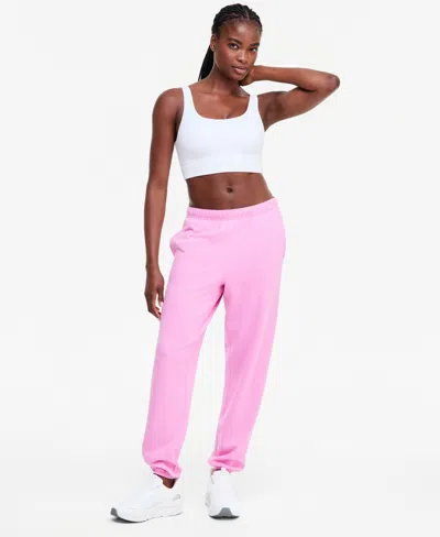 Id Ideology Women's Boyfriend Fleece Jogger Pants, Macy's Exclusive In Pink