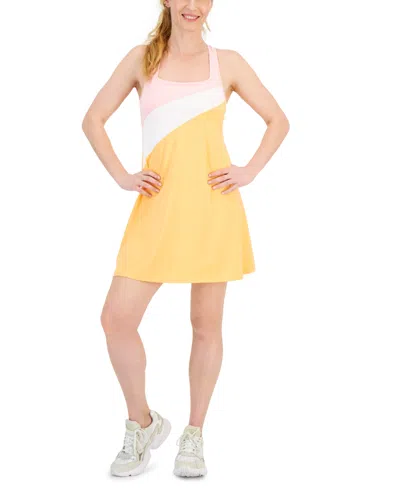 Id Ideology Women's Colorblocked Performance Dress, Created For Macy's In Melon Sorbet