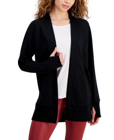 Id Ideology Women's Comfort Flow Cardigan Sweater, Created For Macy's In Deep Black