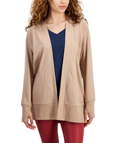 Id Ideology Women's Comfort Flow Cardigan Sweater, Created For Macy's In Organic Sand