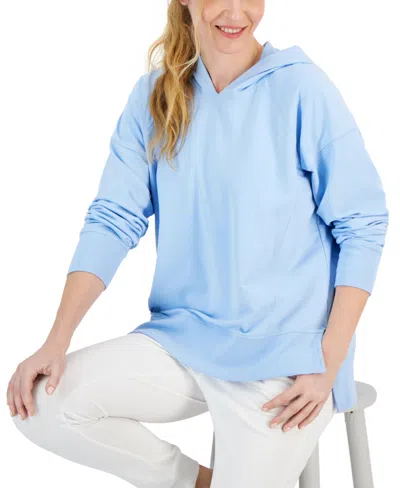 Id Ideology Women's Comfort Flow Hooded Sweatshirt, Created For Macy's In Skysail Blue