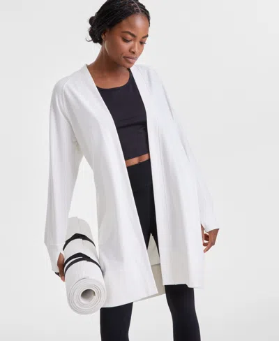 Id Ideology Women's Comfort Flow Ribbed Knit Open Cardigan, Exclusive At Macy's In Tofu