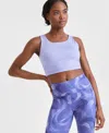 Id Ideology Women's Compression Cropped Tank Top, Exclusively At Macy's In Thistle Down