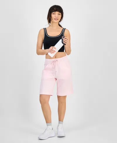 Id Ideology Women's Cotton-blend Pull-on Bermuda Shorts, Exclusively At Macy's In Purple