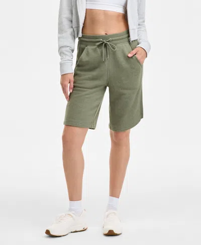 Id Ideology Women's Cotton-blend Pull-on Bermuda Shorts, Exclusively At Macy's In Green
