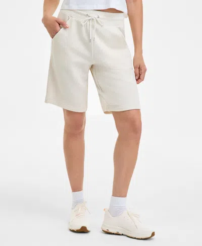 Id Ideology Women's Cotton-blend Pull-on Bermuda Shorts, Exclusively At Macy's In Sand