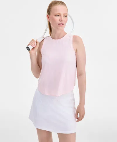 Id Ideology Women's Crewneck Back-slit Knit Tank Top, Macy's Exclusive In Pink