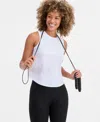 Id Ideology Women's Crewneck Back-slit Knit Tank Top, Macy's Exclusive In White