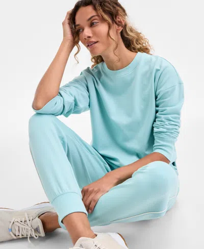 ID IDEOLOGY WOMEN'S CREWNECK VENTED-HEM SWEATSHIRT, MACY'S EXCLUSIVE