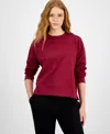 Id Ideology Plus Size Relaxed Crewneck Fleece Sweatshirt, Macy's Exclusive In Red