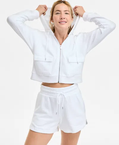Id Ideology Women's Cropped Zippered Hoodie, Exclusively At Macy's